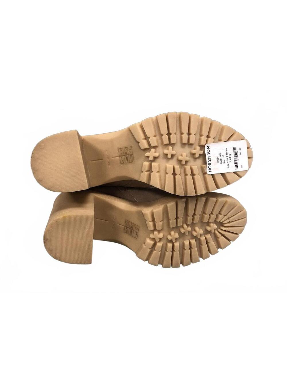 Dolce Vita Cashe H2O Tan Suede Waterproof Lug Sole Ankle Boots Women's Size 10 - Picture 6 of 7